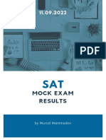 SAT Mock Exam Results from 2022