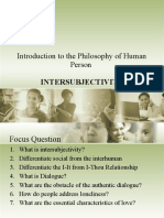 Intro To Philosophy of Human Person - Intersubjectivity