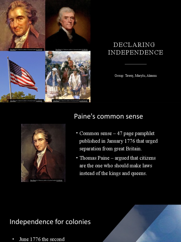 common sense in the declaration of independence