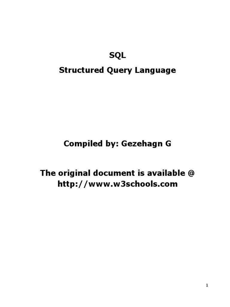 SQL Structured Query Language | PDF | Relational Database | Database Index