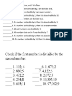 Math Divibility Test