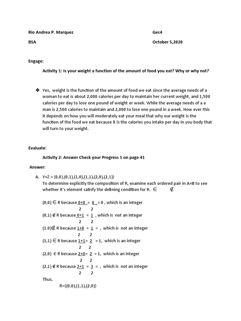 Weight and Function Analysis | PDF | Function (Mathematics ...