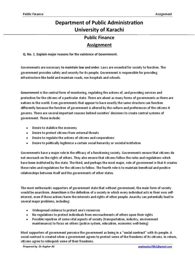 public finance assignment pdf