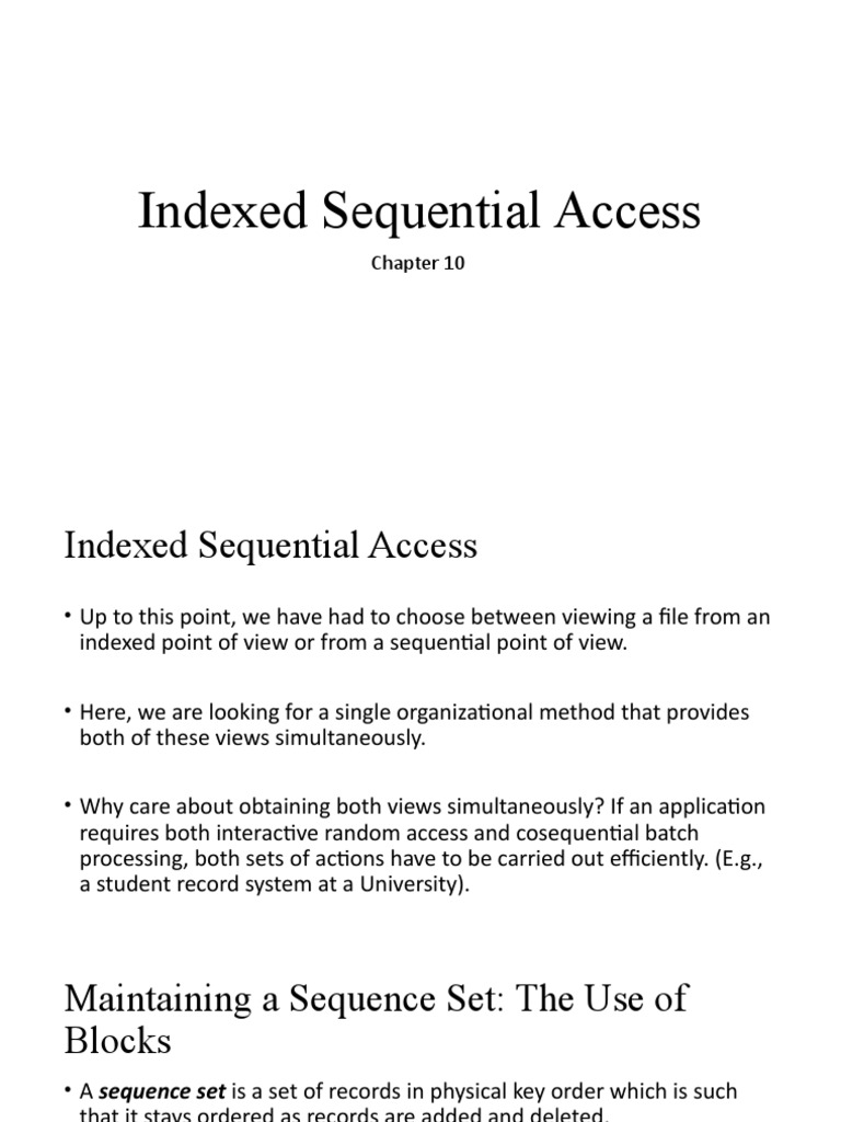 Indexed Sequential Access | PDF | Database Index | Computer Programming