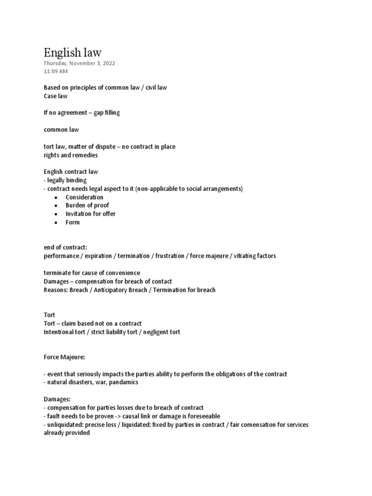 Maritime Law Notes Caro + Hanne PDF Tort Insurance