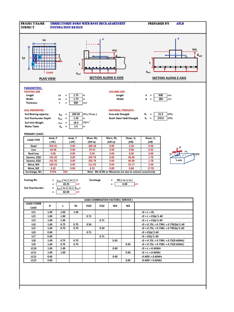 Isolated Footing 02 | PDF | Solid Mechanics | Civil Engineering