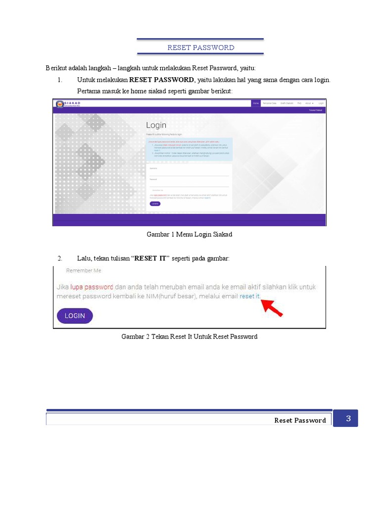 Panduan Reset Password | PDF