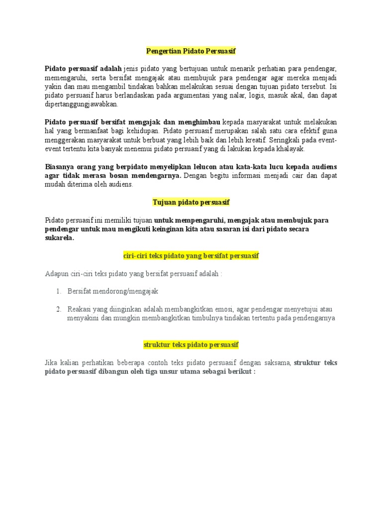 Pengertian Pidato Persuasif  PDF