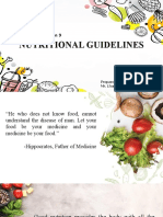 Lesson 9 - Nutritional Guidelines