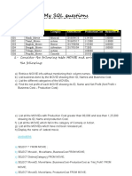 My SQL Questions