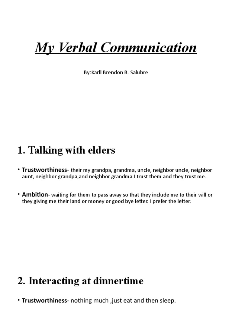 My Verbal Communication PDF