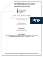 Membership in Orthodontics - NEW Updated Case History Template 2019
