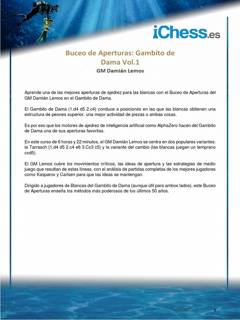 Estrategias del Gambito de Dama | PDF | Aperturas de ajedrez | Juegos ...