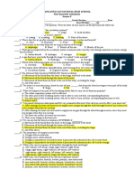 1ST QUARTER SCI Answer Key