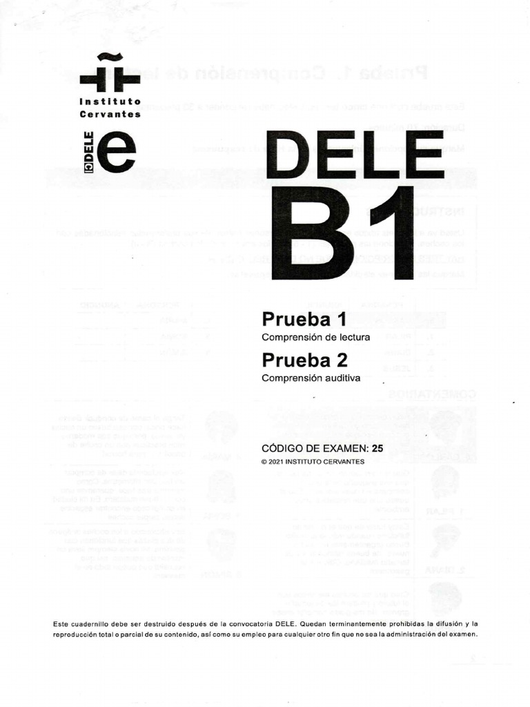 Dele B1 Cod 25 Maio 2021 | PDF