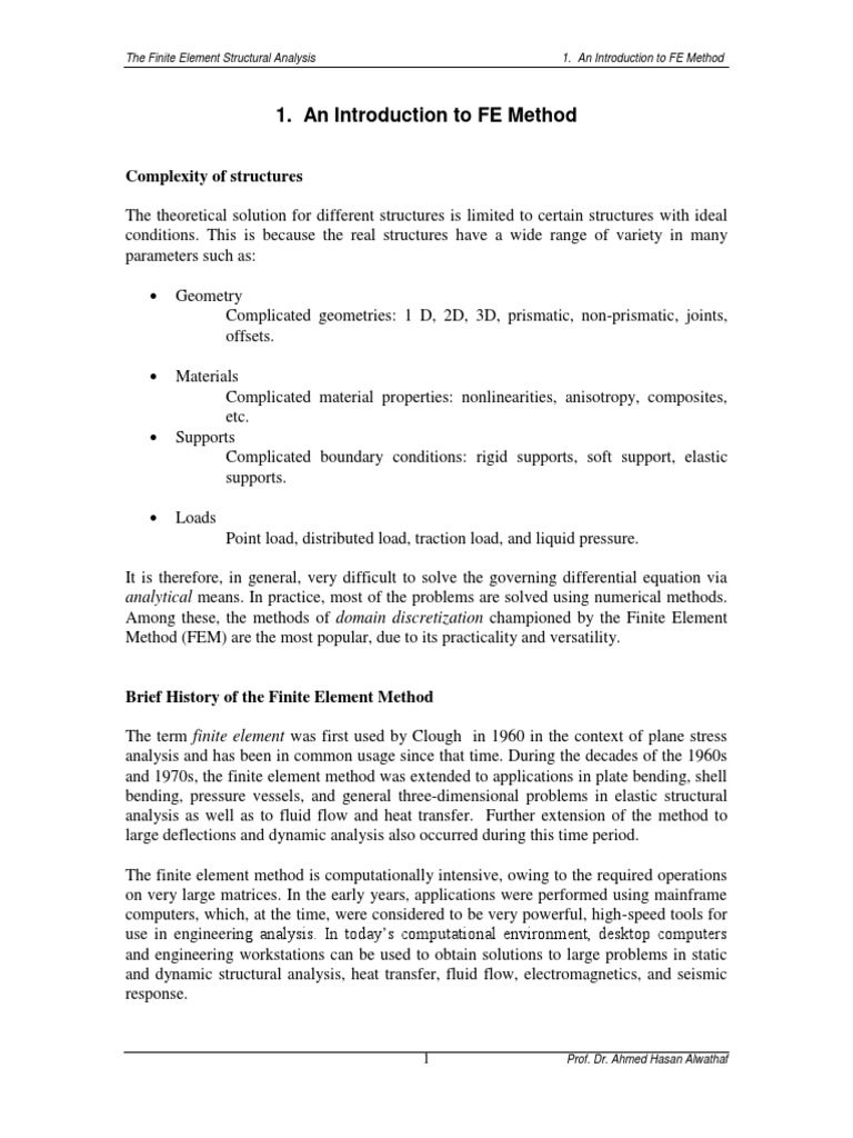 CH1 An Introduction To The Finite Element Method - v2 | PDF | Finite ...