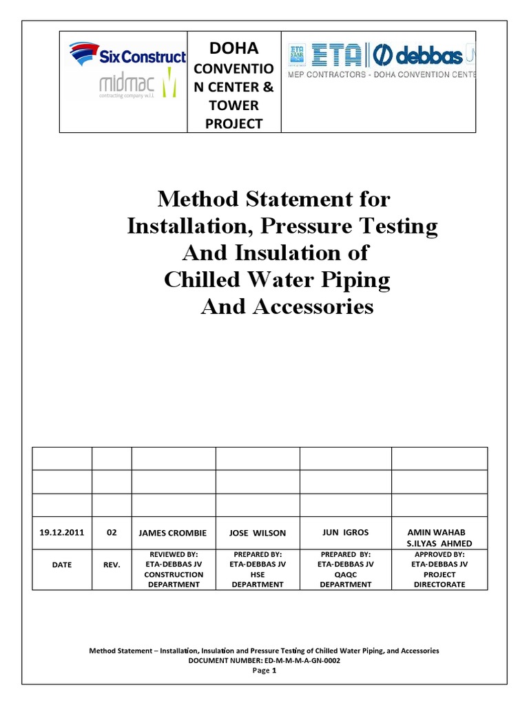 Chilled Water Piping Installation Method | PDF | Pipe (Fluid Conveyance ...