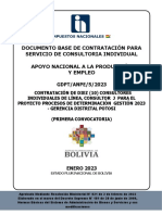 Documento Base de Contratación para Servicio de Consultoria Individual Apoyo Nacional A La Producción Y Empleo GDPT/ANPE/5/2023