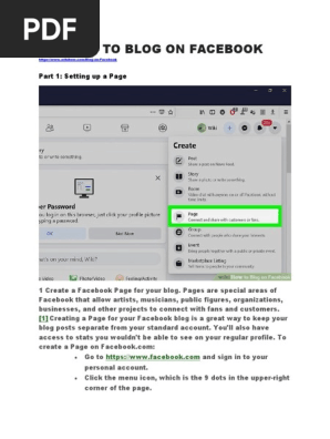 Making Facebook Page for Blogging
