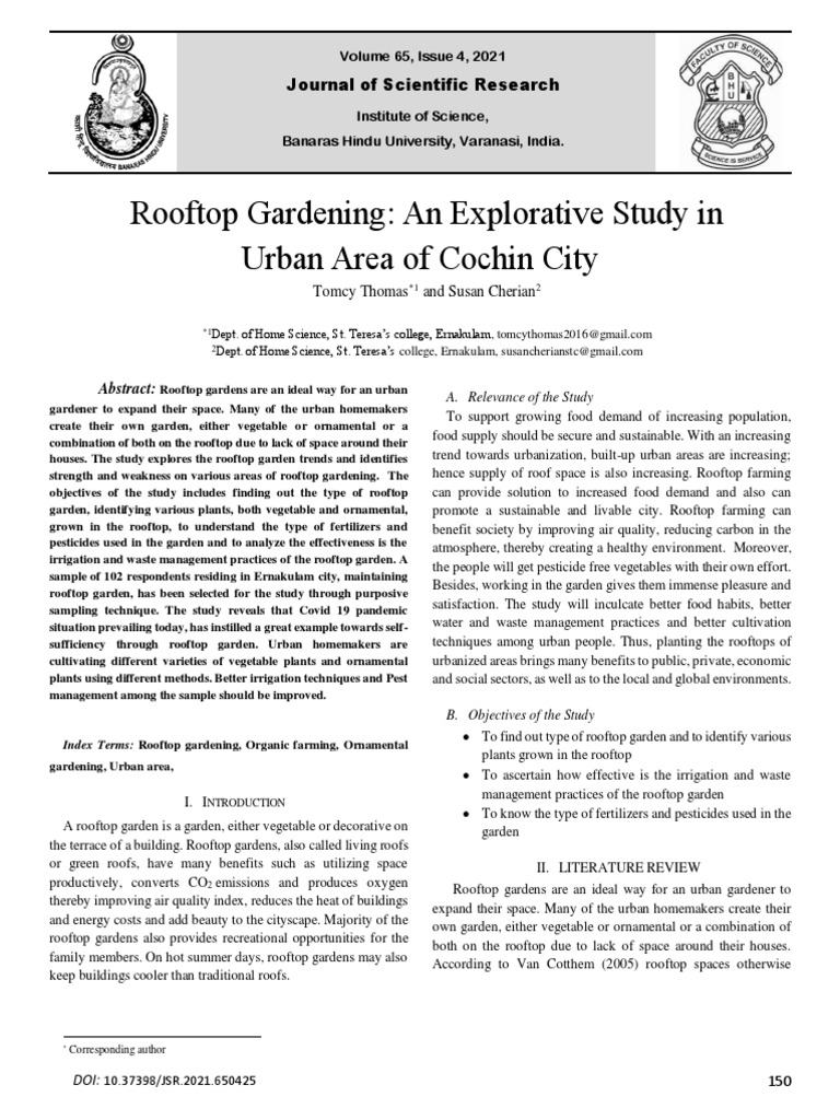Rooftop Gardening Trends in Cochin | PDF | Urban Agriculture | Gardens