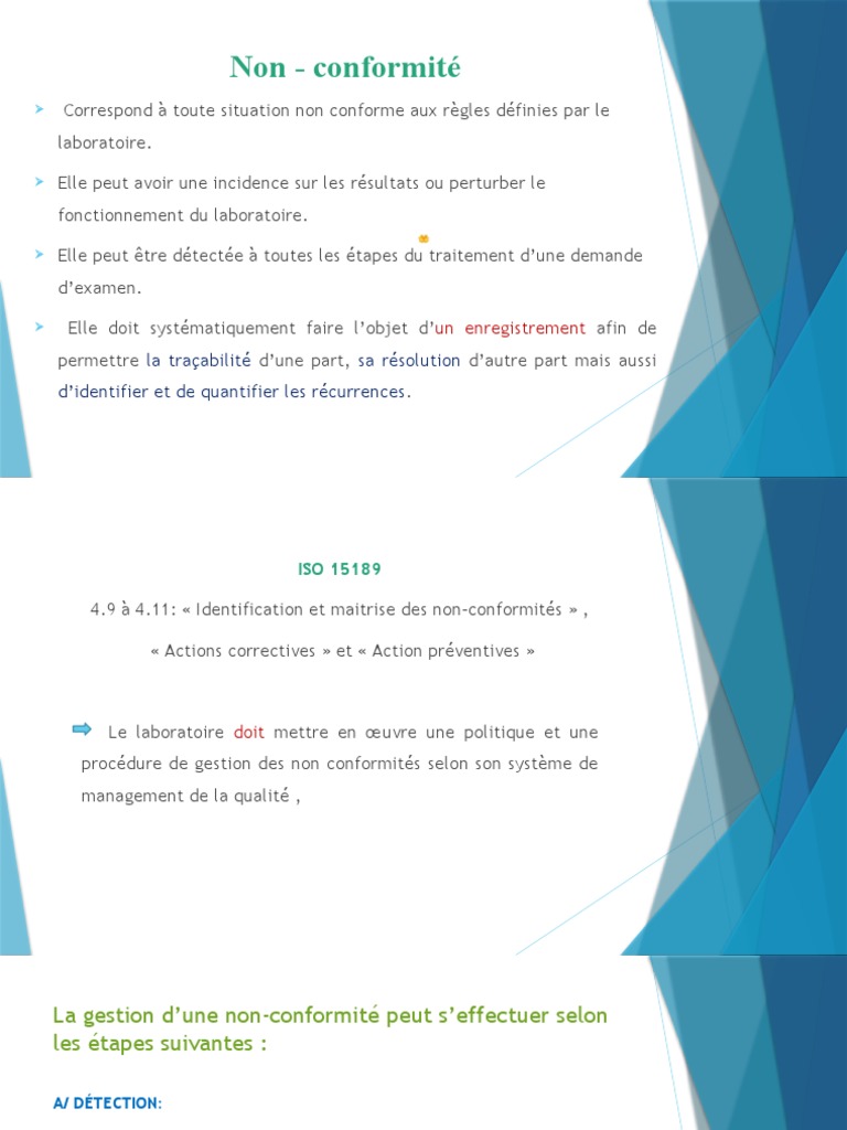 Gestion des Non-Conformités en Laboratoire | PDF | Bien-être | Sciences ...