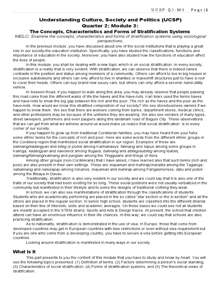 Understanding Social Stratification | PDF | Social Status | Social ...