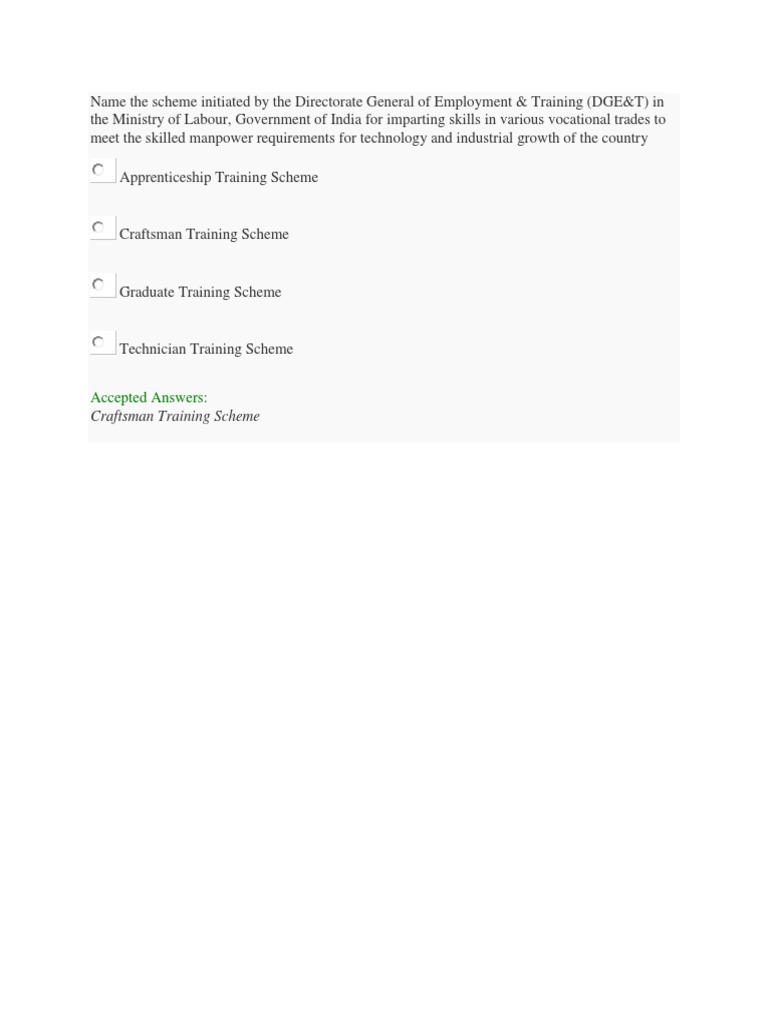Craftsman Training Scheme Meaning In Hindi