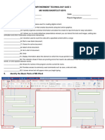 Empowerment Technology Quiz 3 - MS Word/Shortcut Keys Identification