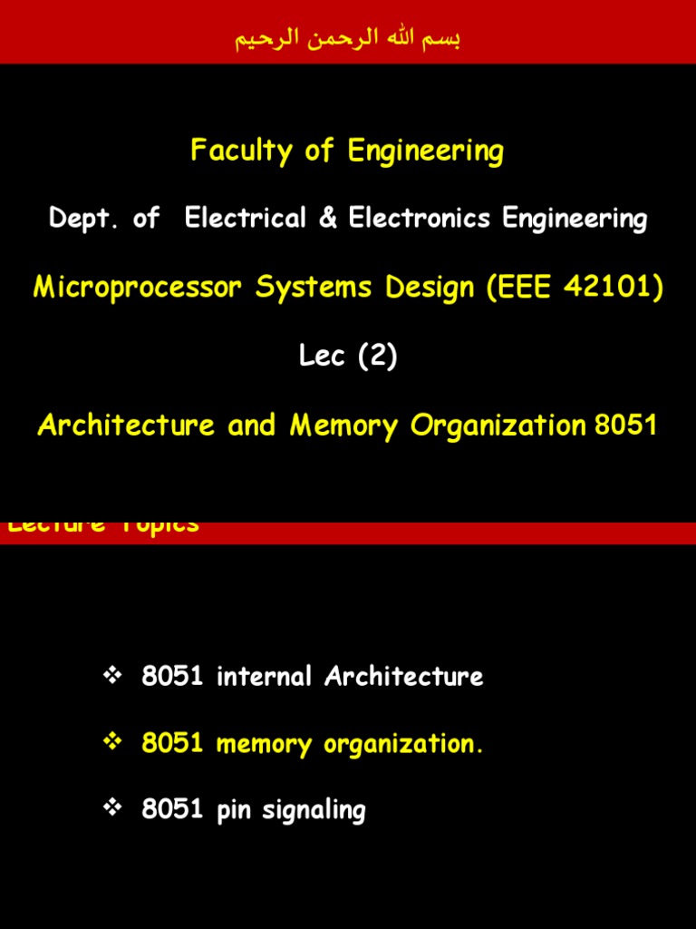 Microprocessor Systems Design (EEE 42101) Lec PDF