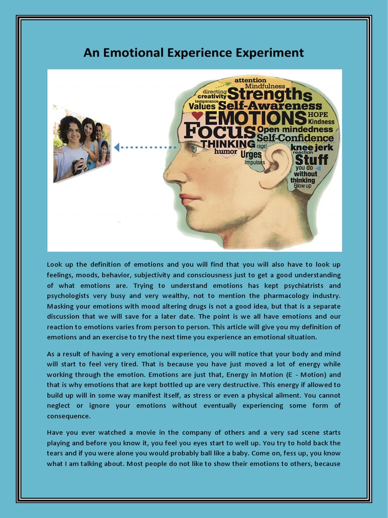 Emotional Experience Pdf : L’experience emotionnelle dans la relation ...