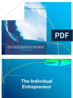 Chapter 3 - The Individual Entrepreneur