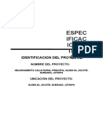 Especificaciones Técnicas-El Jocote