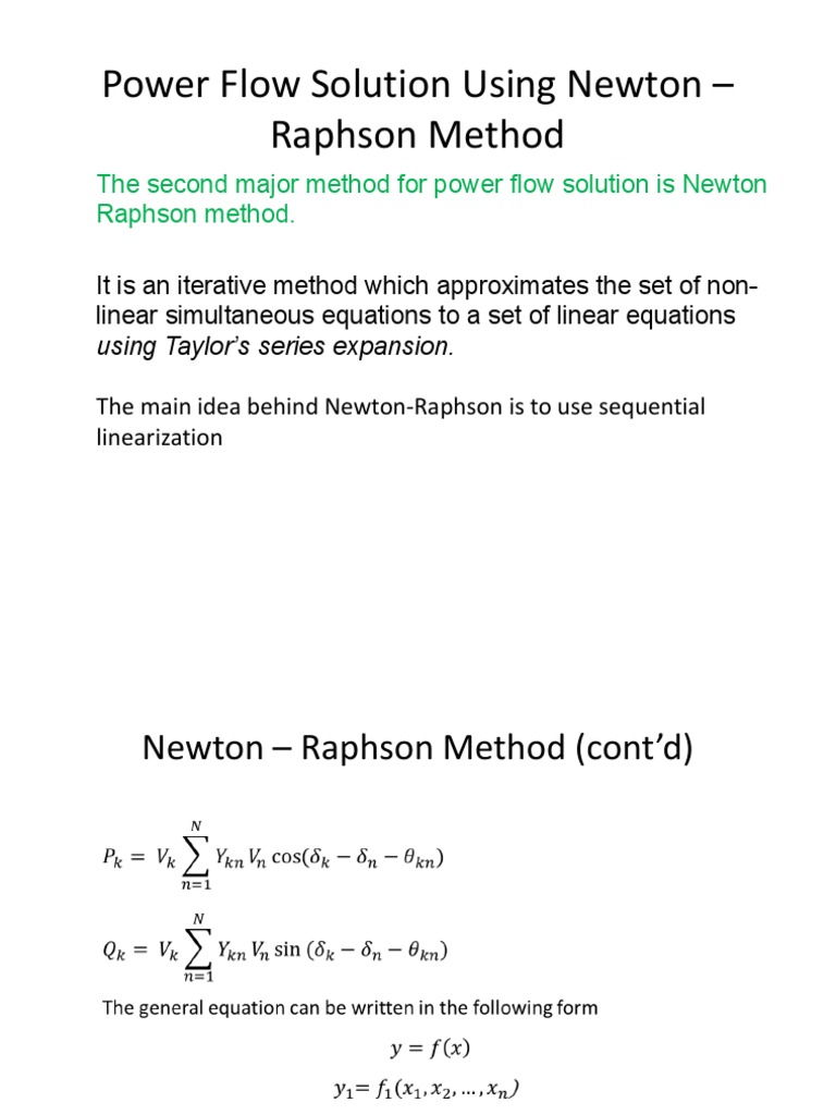 Power Flow Solution Using NR Method | PDF | Matrix (Mathematics ...
