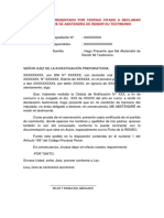 Escrito Penal Presentado Por Testigo Citado A Declarar Manifestando Que Se Abstendrá de Rendir Su Testimonio