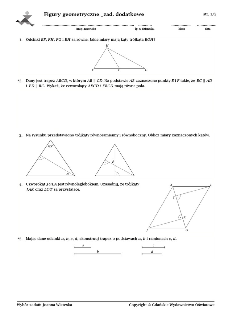 Test Z Geometrii Klasa 7