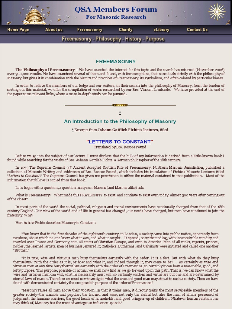 An Introduction To The Philosophy of Masonry What Is Freemasonry