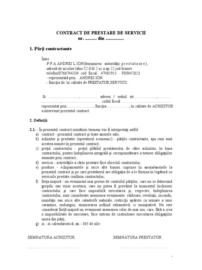2013.11.18 Contract de Prestare de Servicii Model Cu Prestator Runda 2R ...
