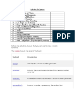 Syllabus For Python