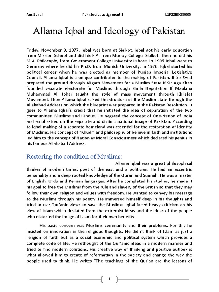 Allama Iqbal's Vision for Pakistan | PDF | Abrahamic Religions