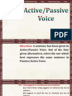 Active/Passive Voice Sentence Correction Practice Questions