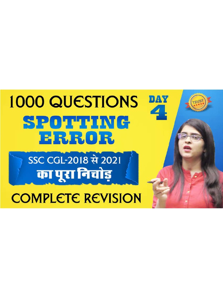 Spotting Error Manisha Bansal Maam Class 04 PDF