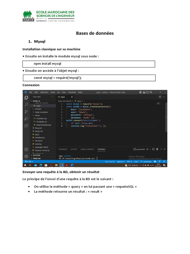 Guide MongoDB et Node.js en Français | PDF | MongoDB | MySQL