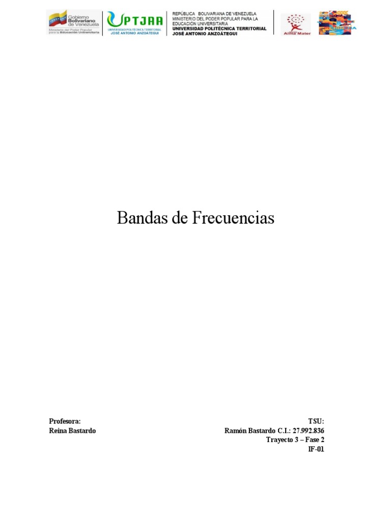 Bandas de Frecuencia PDF Antena (Radio) Radio