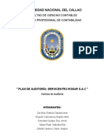 PLAN DE AUDITORÍA: SERVICENTRO RODAR S.A.C