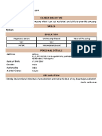 Resume Avula Saikumar Format7