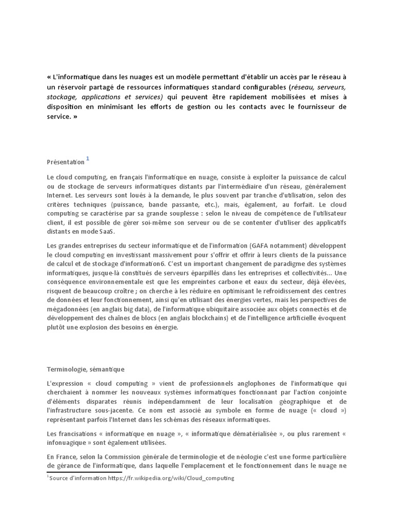 Comprendre le Cloud Computing | PDF | Cloud computing | Informatique