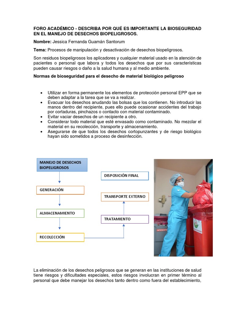 Foro Manejo De Desechos Biopeligrosos Pdf Residuos