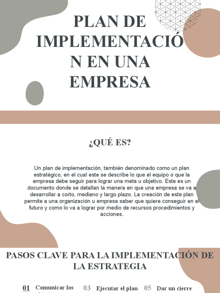 Plan de Implementación Empresarial | PDF | Planificación ...