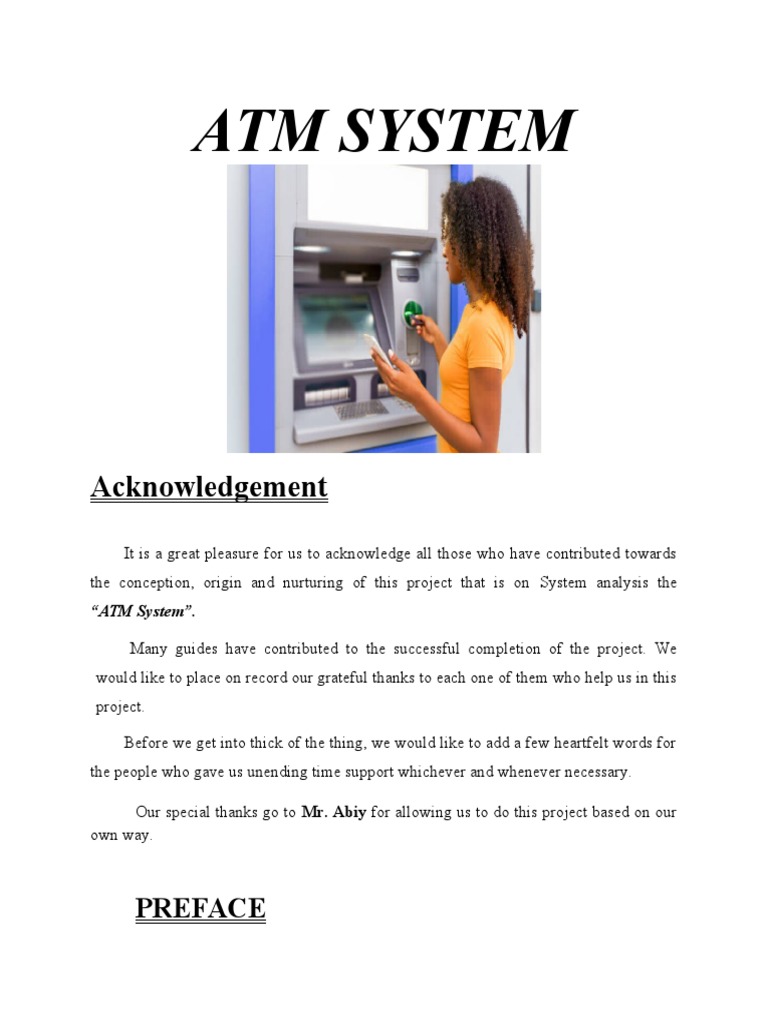 ATM System Design and Analysis Report | PDF | Automated Teller Machine ...