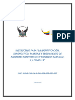 Instructivo para La Identificación Diagnostico Tamizaje y Seguimiento de Pacientes Sospechos y Positivos SARS CoV 2COVID 19 DNAIS